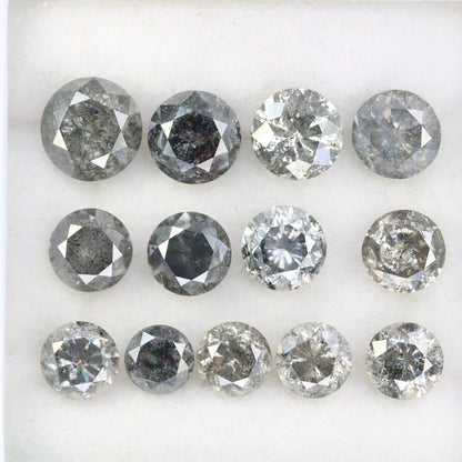 1.01 CT To 2.92 CT Salt And Pepper Round Brilliant Cut Diamond | Diamond For Sale | Round Diamond Band | Round Diamond Lot | Huge Diamond