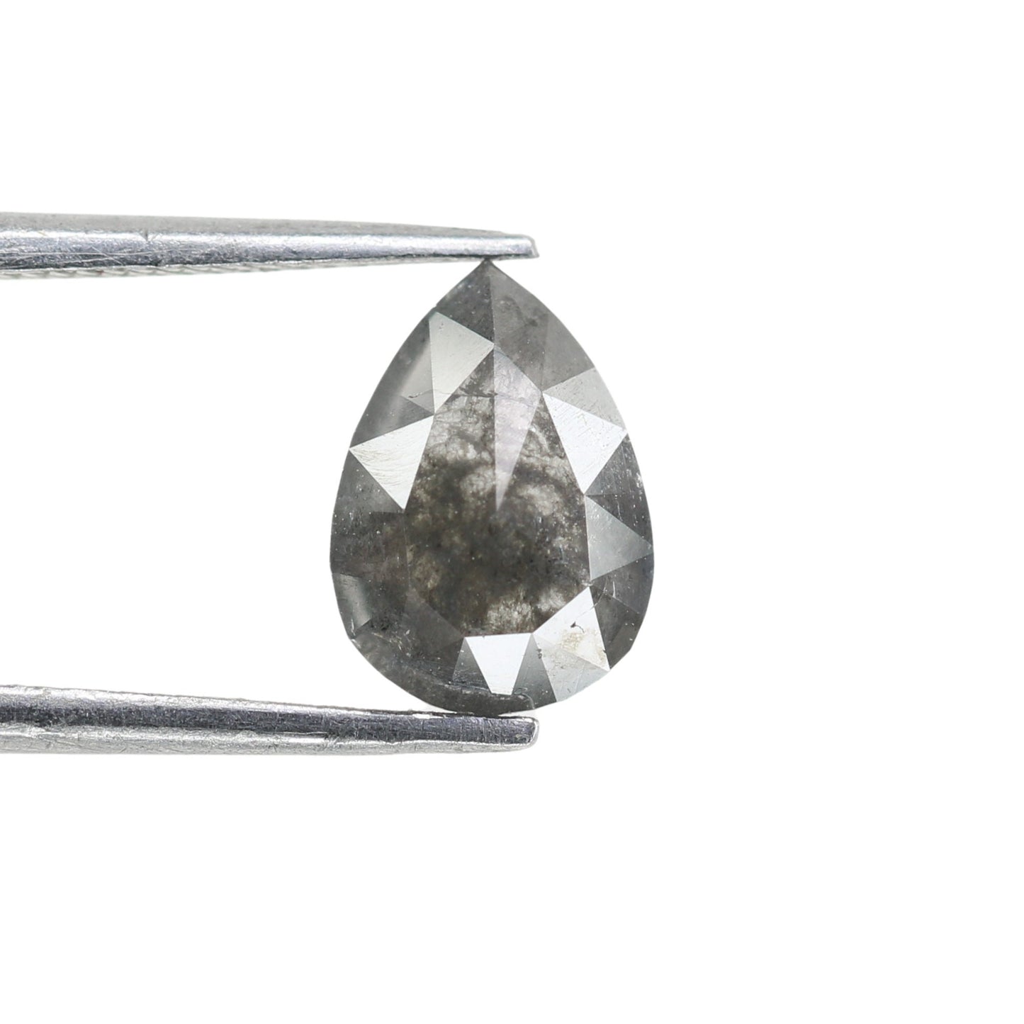 1.15 CT Pear Shape Salt and Pepper Natural Galaxy Diamond for Proposal Ring | Pear Halo Ring | Gift for Wife | Birthday Gift | Wedding Gift