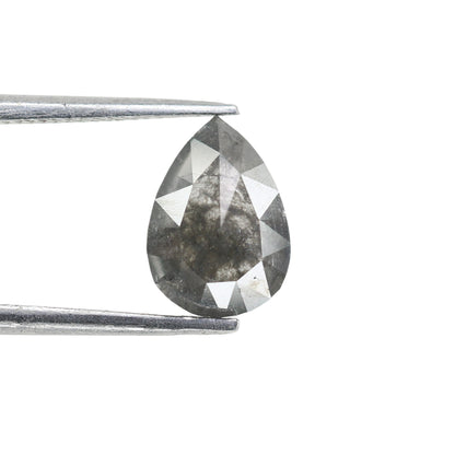 1.15 CT Pear Shape Salt and Pepper Natural Galaxy Diamond for Proposal Ring | Pear Halo Ring | Gift for Wife | Birthday Gift | Wedding Gift