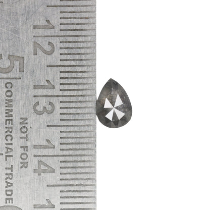 1.15 CT Pear Shape Salt and Pepper Natural Galaxy Diamond for Proposal Ring | Pear Halo Ring | Gift for Wife | Birthday Gift | Wedding Gift