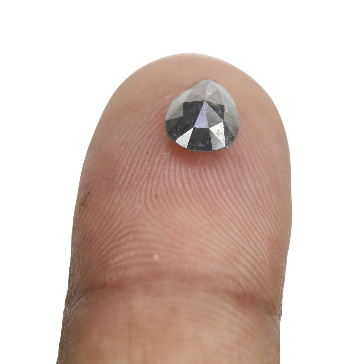 1.15 CT Pear Shape Salt and Pepper Natural Galaxy Diamond for Proposal Ring | Pear Halo Ring | Gift for Wife | Birthday Gift | Wedding Gift