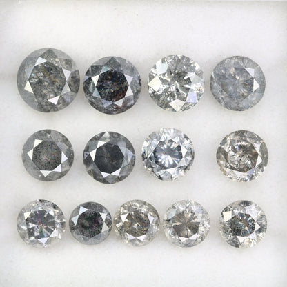 1.01 CT To 2.92 CT Salt And Pepper Round Brilliant Cut Diamond | Diamond For Sale | Round Diamond Band | Round Diamond Lot | Huge Diamond