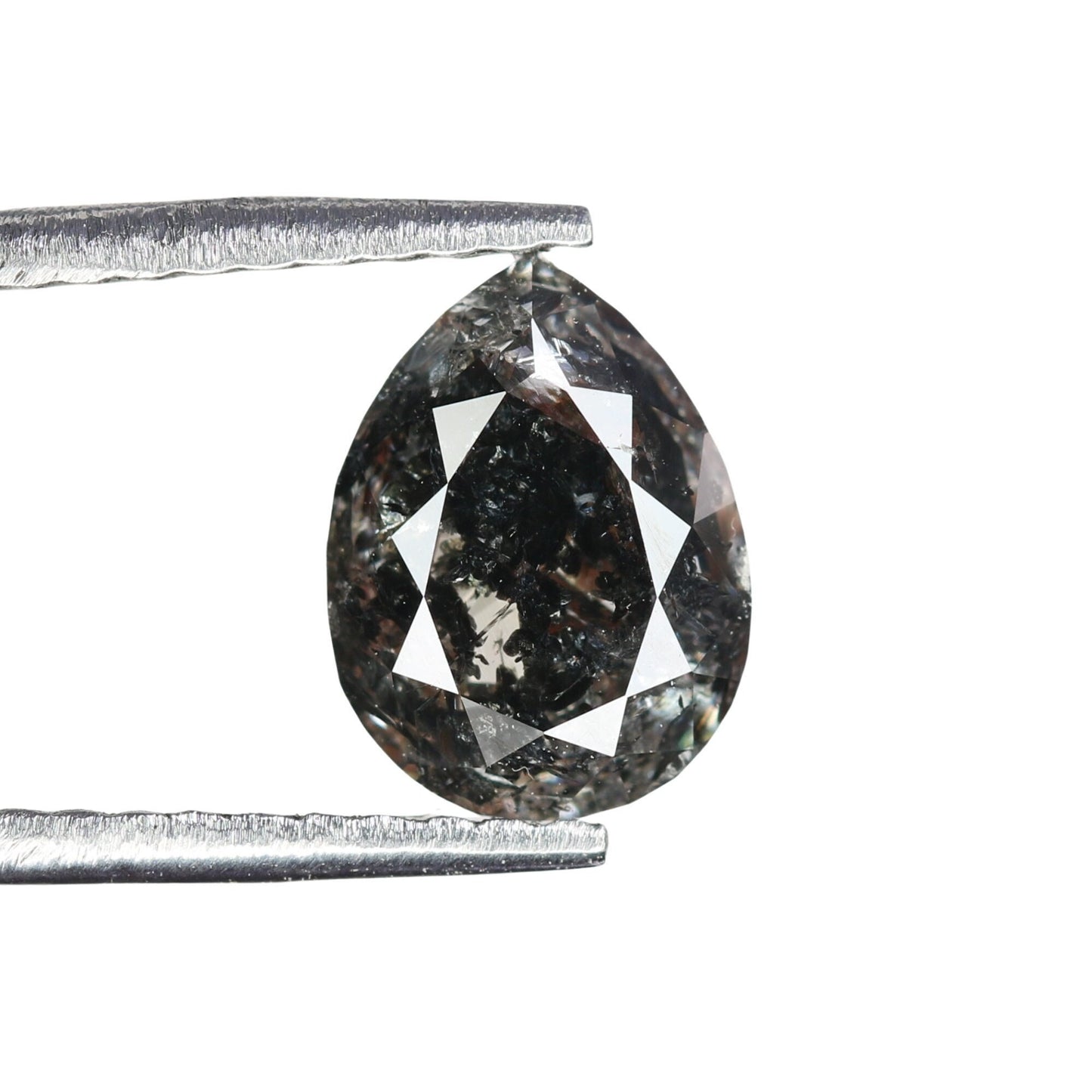 1.15 CT Loose Pear Shape Natural Salt and Pepper Fancy Diamond for Wedding Ring | Pear Halo Set Ring | Christmas Gift | Gift for Wife