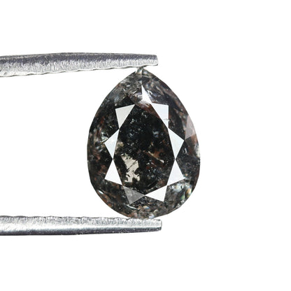 1.15 CT Loose Pear Shape Natural Salt and Pepper Fancy Diamond for Wedding Ring | Pear Halo Set Ring | Christmas Gift | Gift for Wife