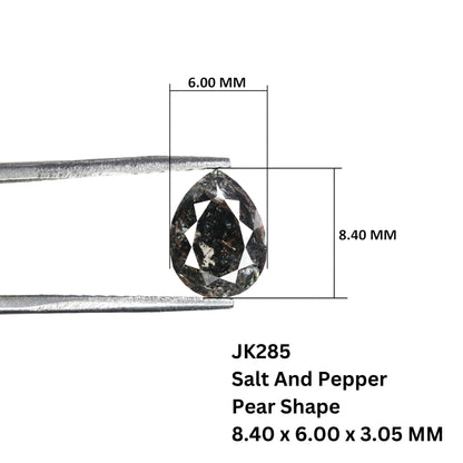 1.15 CT Loose Pear Shape Natural Salt and Pepper Fancy Diamond for Wedding Ring | Pear Halo Set Ring | Christmas Gift | Gift for Wife