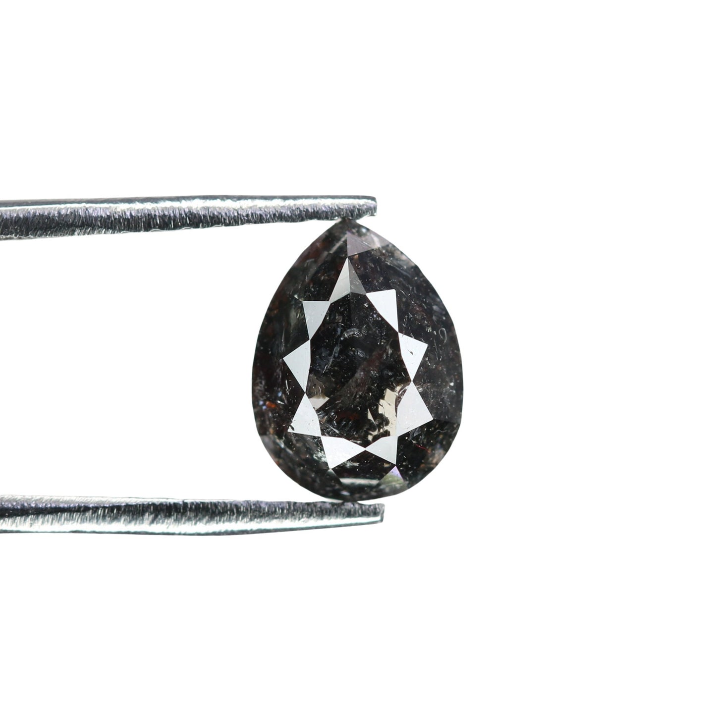 1.15 CT Loose Pear Shape Natural Salt and Pepper Fancy Diamond for Wedding Ring | Pear Halo Set Ring | Christmas Gift | Gift for Wife