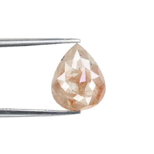 1.90 CT Polished Pear Shape Natural Peach Galaxy Diamond | Wedding Ring Gem | Pear Bezel Set Design | Perfect Gift for Her | Birthday Gift