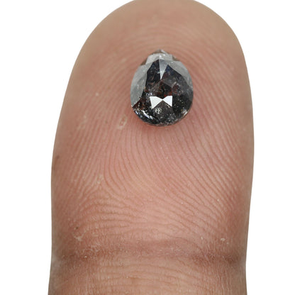 1.15 CT Loose Pear Shape Natural Salt and Pepper Fancy Diamond for Wedding Ring | Pear Halo Set Ring | Christmas Gift | Gift for Wife