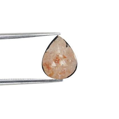 1.90 CT Polished Pear Shape Natural Peach Galaxy Diamond | Wedding Ring Gem | Pear Bezel Set Design | Perfect Gift for Her | Birthday Gift