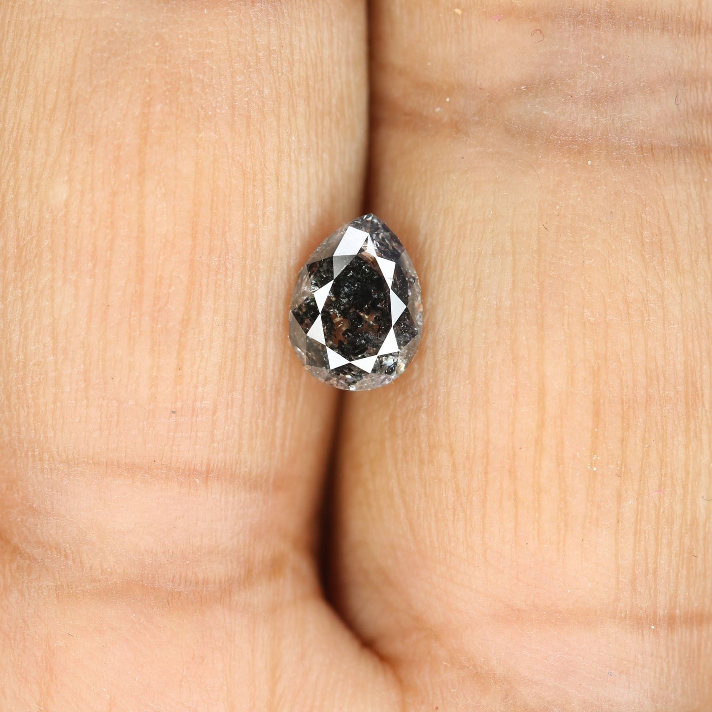 1.15 CT Loose Pear Shape Natural Salt and Pepper Fancy Diamond for Wedding Ring | Pear Halo Set Ring | Christmas Gift | Gift for Wife