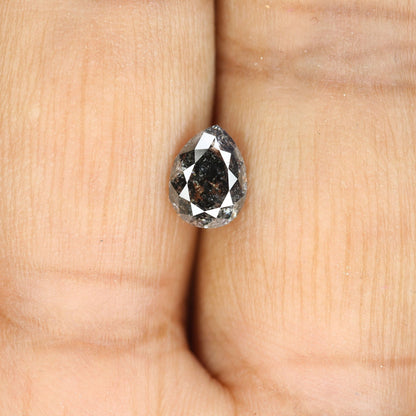 1.15 CT Loose Pear Shape Natural Salt and Pepper Fancy Diamond for Wedding Ring | Pear Halo Set Ring | Christmas Gift | Gift for Wife