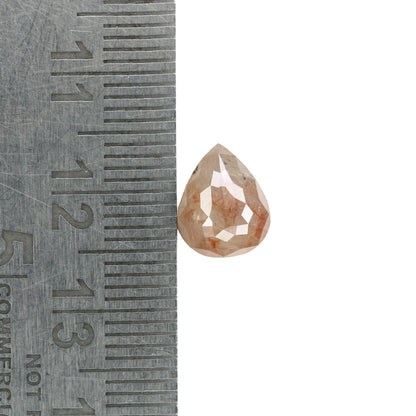 1.90 CT Polished Pear Shape Natural Peach Galaxy Diamond | Wedding Ring Gem | Pear Bezel Set Design | Perfect Gift for Her | Birthday Gift