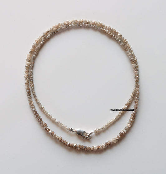 Natural Raw Rough Diamond Beads | One-of-a-Kind Art Deco & Retro Jewelry | Unique Vintage Crystal Necklace Handmade Craft Supplies for Women