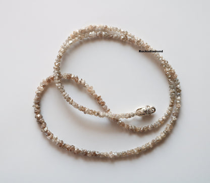 Natural Raw Rough Diamond Beads | One-of-a-Kind Art Deco & Retro Jewelry | Unique Vintage Crystal Necklace Handmade Craft Supplies for Women