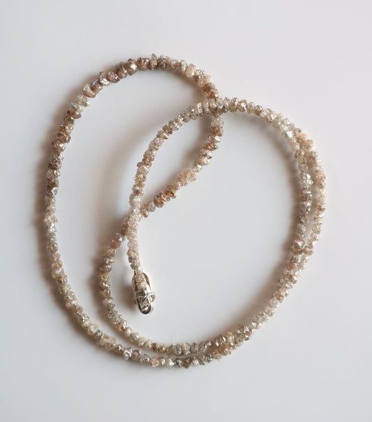 Natural Raw Rough Diamond Beads | One-of-a-Kind Art Deco Retro Jewelry | Unique Vintage Crystal Necklace & DIY Craft Supplies for Women