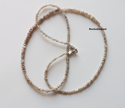 Natural Raw Rough Diamond Beads | One-of-a-Kind Art Deco & Retro Jewelry | Unique Vintage Crystal Necklace Handmade Craft Supplies for Women