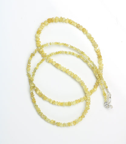 Yellow Raw Rough Diamond Beads | Faceted One-of-a-Kind Art Deco & Retro Jewelry | Unique Vintage Crystal Necklace  DIY Craft Supplies
