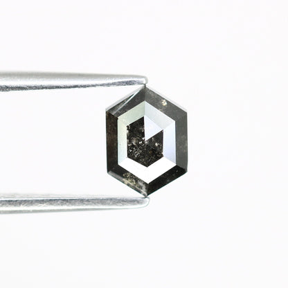 0.78 CT Hexagon Cut Salt and Pepper Diamond - Natural Hexagon Diamond - Salt and Pepper Ring - Gift for Wifey - Gift for mother - jewelry