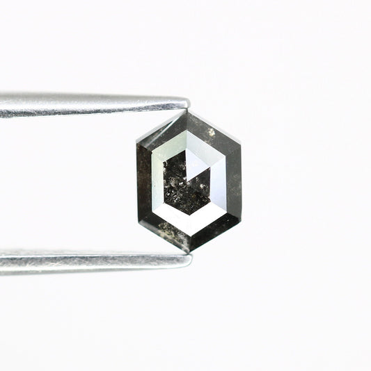 0.78 CT Hexagon Cut Salt and Pepper Diamond - Natural Hexagon Diamond - Salt and Pepper Ring - Gift for Wifey - Gift for mother - jewelry