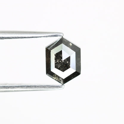 0.78 CT Hexagon Cut Salt and Pepper Diamond - Natural Hexagon Diamond - Salt and Pepper Ring - Gift for Wifey - Gift for mother - jewelry