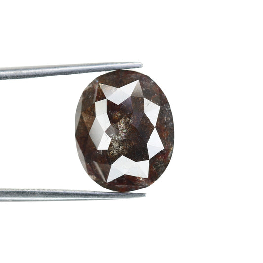 4.28 CT Huge Oval Natural Salt and Pepper Diamond - Unique Oval Engagement Ring, Custom Jewelry & Thoughtful Birthday Gift for Him