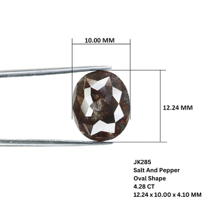 4.28 CT Huge Oval Natural Salt and Pepper Diamond - Unique Oval Engagement Ring, Custom Jewelry & Thoughtful Birthday Gift for Him