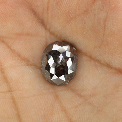 4.28 CT Huge Oval Natural Salt and Pepper Diamond - Unique Oval Engagement Ring, Custom Jewelry & Thoughtful Birthday Gift for Him