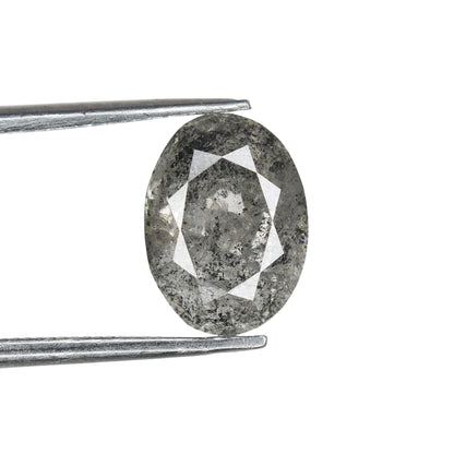 2.76 CT Natural Salt and Pepper Loose Oval Diamond - Unique Proposal Ring, Oval Diamond Jewelry & Perfect Gift for Girlfriend or Birthday