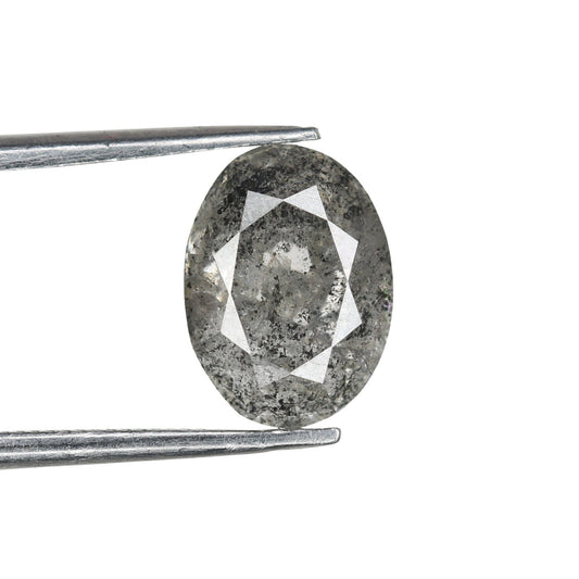 2.76 CT Natural Salt and Pepper Loose Oval Diamond - Unique Proposal Ring, Oval Diamond Jewelry & Perfect Gift for Girlfriend or Birthday