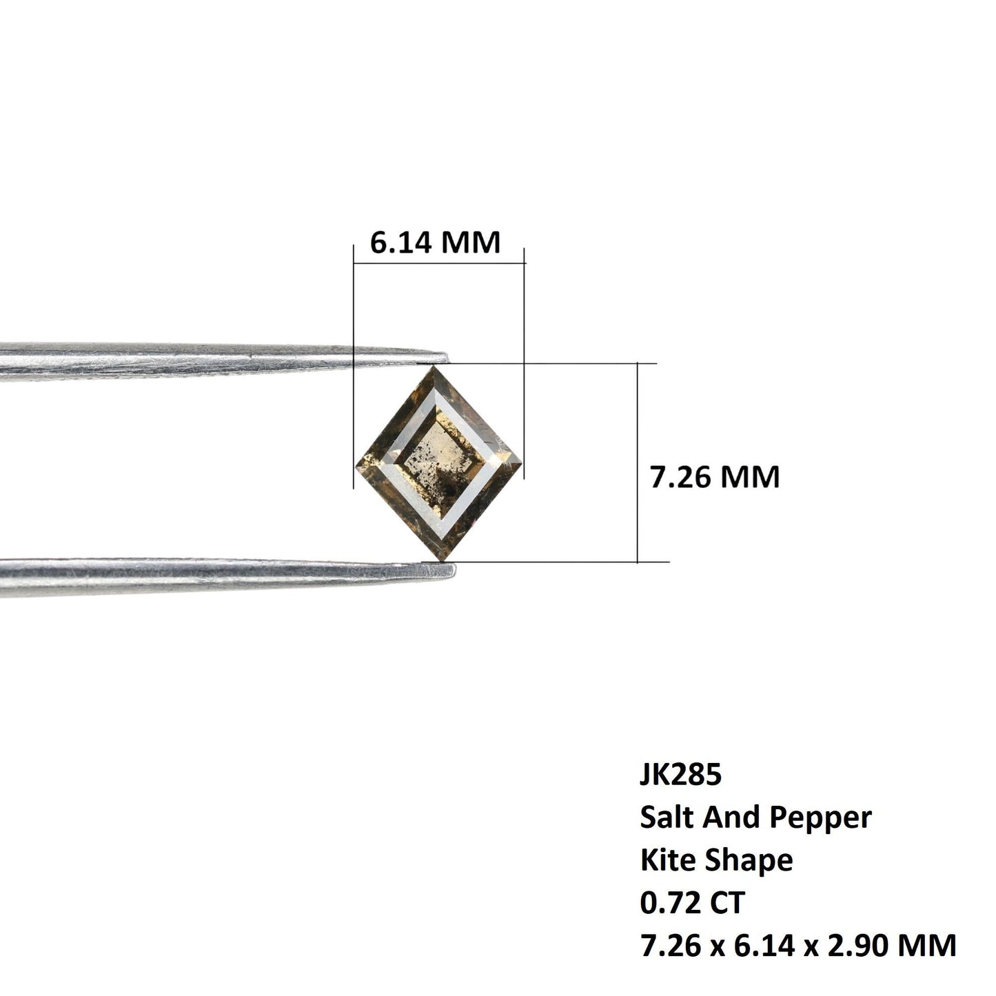 0.72 CT Antique Kite shape Natural Loose Diamond  -Kite Shape Salt and Pepper Diamond - For Salt Pepper Diamond Ring - Sale Offer- Unique