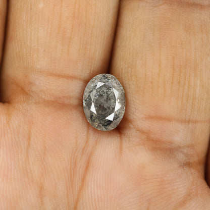 2.76 CT Natural Salt and Pepper Loose Oval Diamond - Unique Proposal Ring, Oval Diamond Jewelry & Perfect Gift for Girlfriend or Birthday