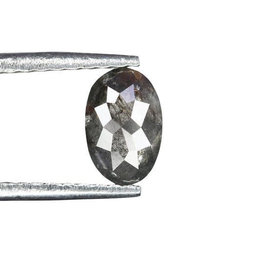 0.45 CT Oval Salt and Pepper Diamond Loose Gemstone - Natural Oval Cut for Unique Engagement Ring & Perfect Gift for Him or Her