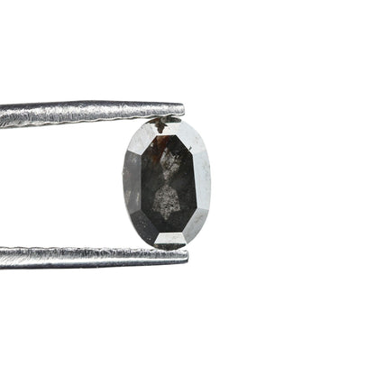 0.45 CT Oval Salt and Pepper Diamond Loose Gemstone - Natural Oval Cut for Unique Engagement Ring & Perfect Gift for Him or Her