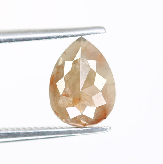 0.91 CT Rose Cut Natural Grey Pear Galaxy Diamond | Unique Engagement Ring | Gold Ring | Natural Diamond Jewelry