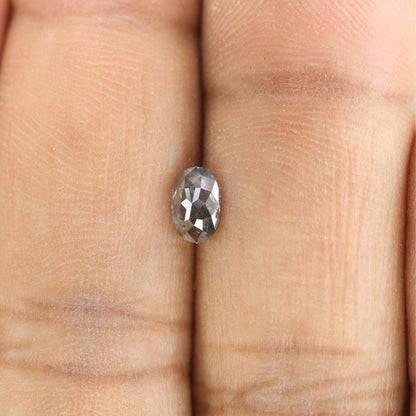 0.45 CT Oval Salt and Pepper Diamond Loose Gemstone - Natural Oval Cut for Unique Engagement Ring & Perfect Gift for Him or Her