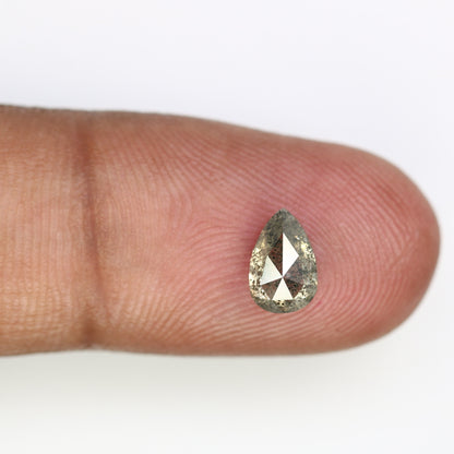 1.13 CT Pear Cut Salt And Pepper DiamondFor Gold Ring Diamonds