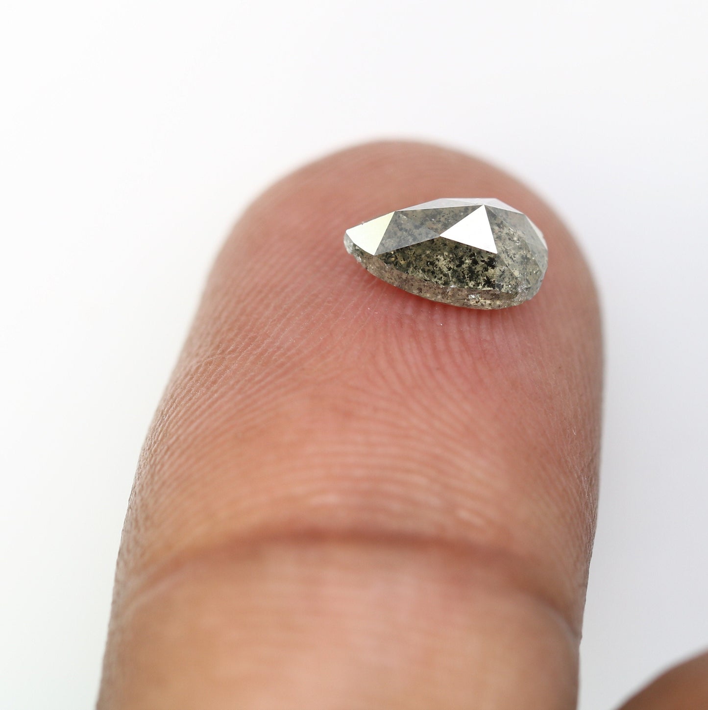 1.13 CT Pear Cut Salt And Pepper DiamondFor Gold Ring Diamonds