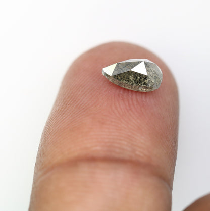 1.13 CT Pear Cut Salt And Pepper DiamondFor Gold Ring Diamonds