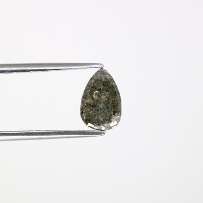 1.13 CT Pear Cut Salt And Pepper DiamondFor Gold Ring Diamonds