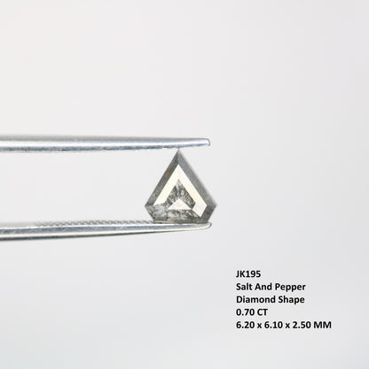 0.70 CT Pentagon Cut Natural Salt and Pepper Diamond For handmade necklace pendant Black/Grey crystal Diamond for Engagement Gold Ring Gift
