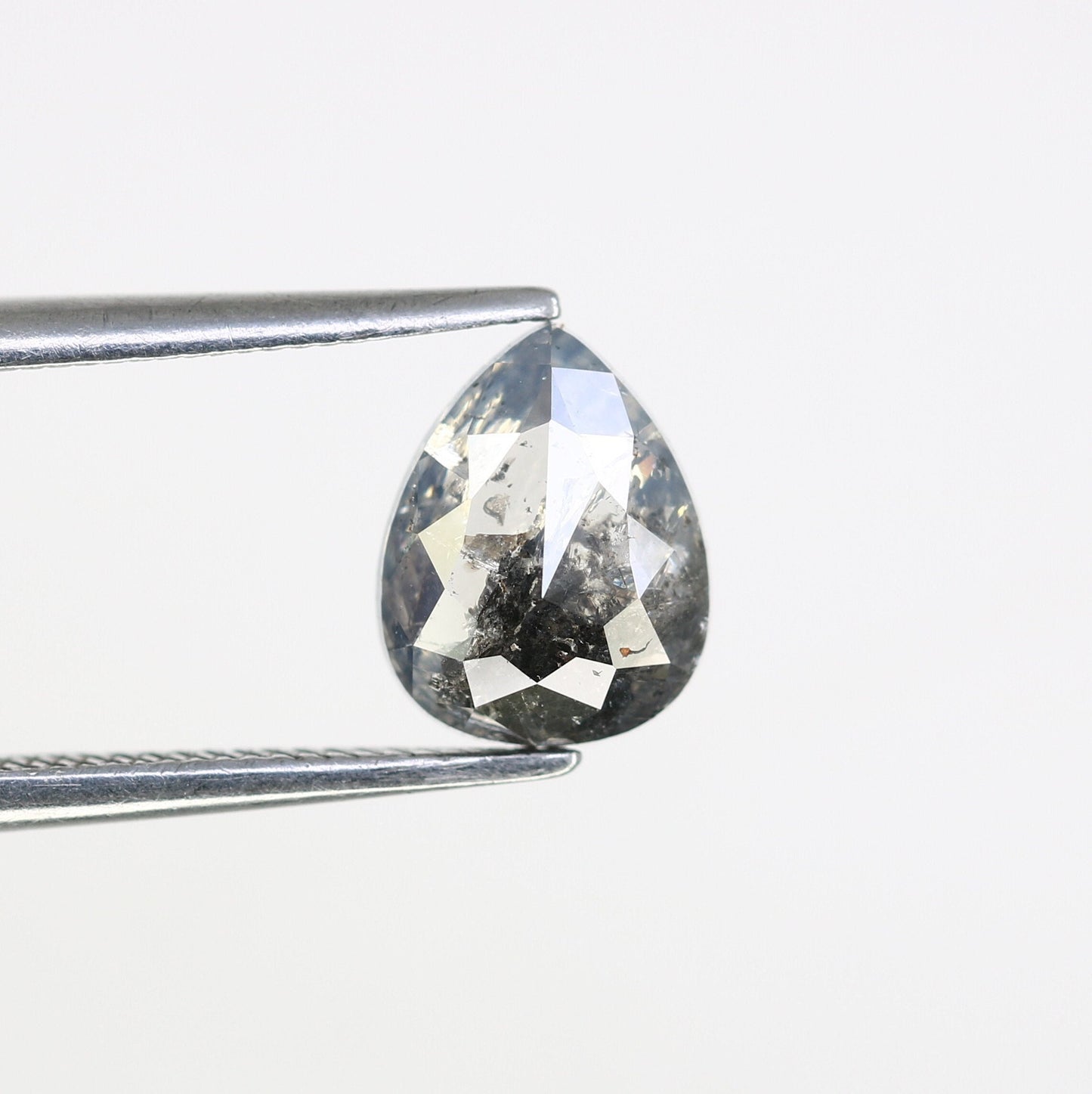 1.40 CT Natural Grey Pear Cut Salt and Pepper Diamond | Loose Real Gem for Birthday Gift | Perfect for Daughter, Mom, or Wife