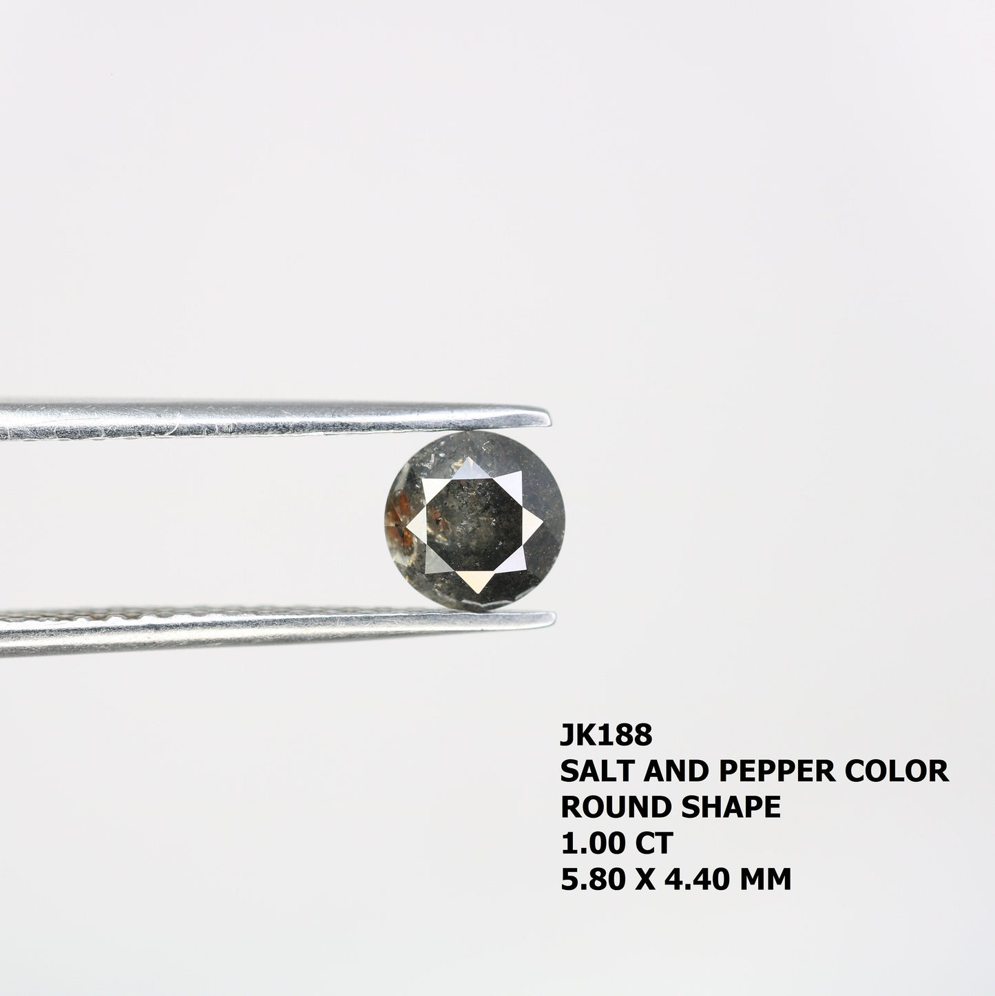 1 CT Salt and Pepper Round Diamond Engagement RingFor Gold Ring Diamonds