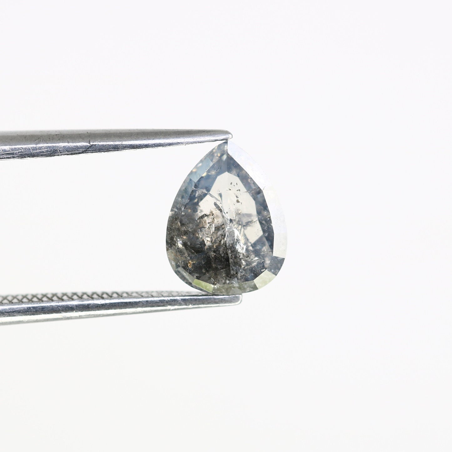1.40 CT Natural Grey Pear Cut Salt and Pepper Diamond | Loose Real Gem for Birthday Gift | Perfect for Daughter, Mom, or Wife
