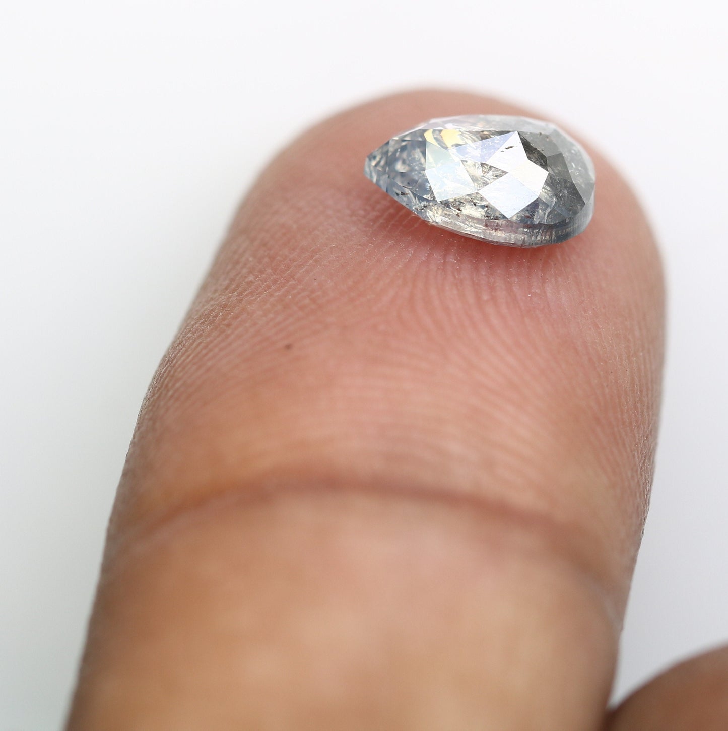 1.40 CT Natural Grey Pear Cut Salt and Pepper Diamond | Loose Real Gem for Birthday Gift | Perfect for Daughter, Mom, or Wife