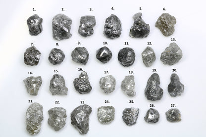 3 CT Raw Salt and Pepper Diamonds | Natural Rough Gemstones for Rings | Unisex Diamond Jewelry | Unique Gifts for Her and Him