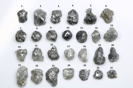 3 CT Raw Salt and Pepper Diamonds | Natural Rough Gemstones for Rings | Unisex Diamond Jewelry | Unique Gifts for Her and Him