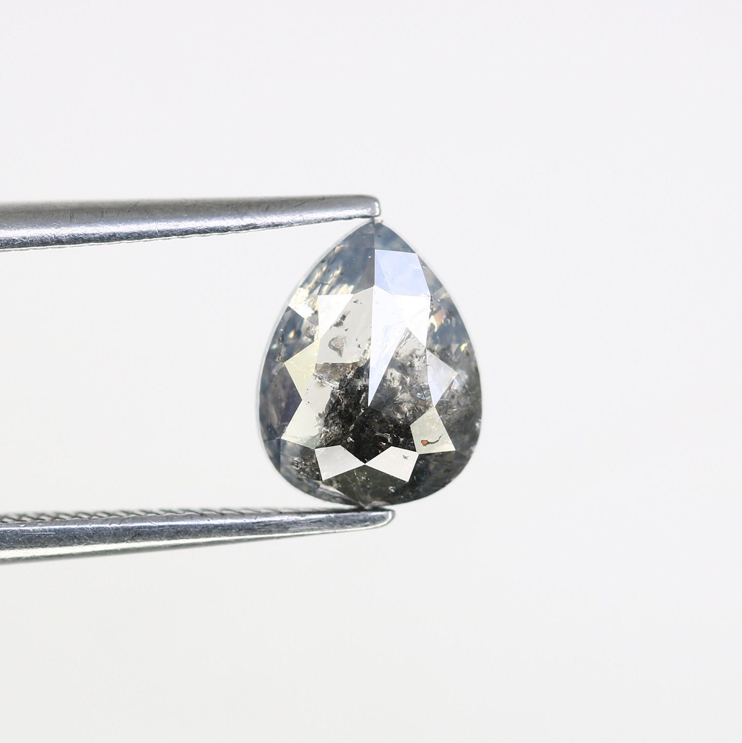 1.40 CT Natural Grey Pear Cut Salt and Pepper Diamond | Loose Real Gem for Birthday Gift | Perfect for Daughter, Mom, or Wife