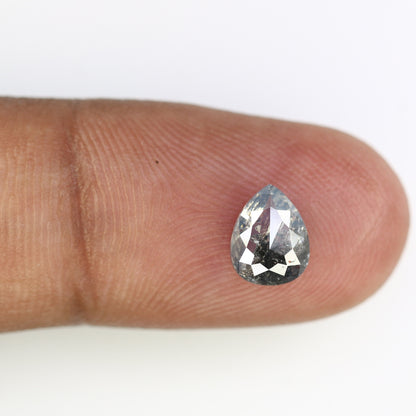 1.40 CT Natural Grey Pear Cut Salt and Pepper Diamond | Loose Real Gem for Birthday Gift | Perfect for Daughter, Mom, or Wife