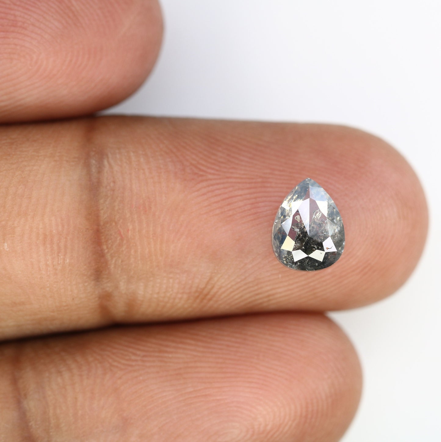 1.40 CT Natural Grey Pear Cut Salt and Pepper Diamond | Loose Real Gem for Birthday Gift | Perfect for Daughter, Mom, or Wife