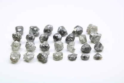3 CT Raw Salt and Pepper Diamonds | Natural Rough Gemstones for Rings | Unisex Diamond Jewelry | Unique Gifts for Her and Him